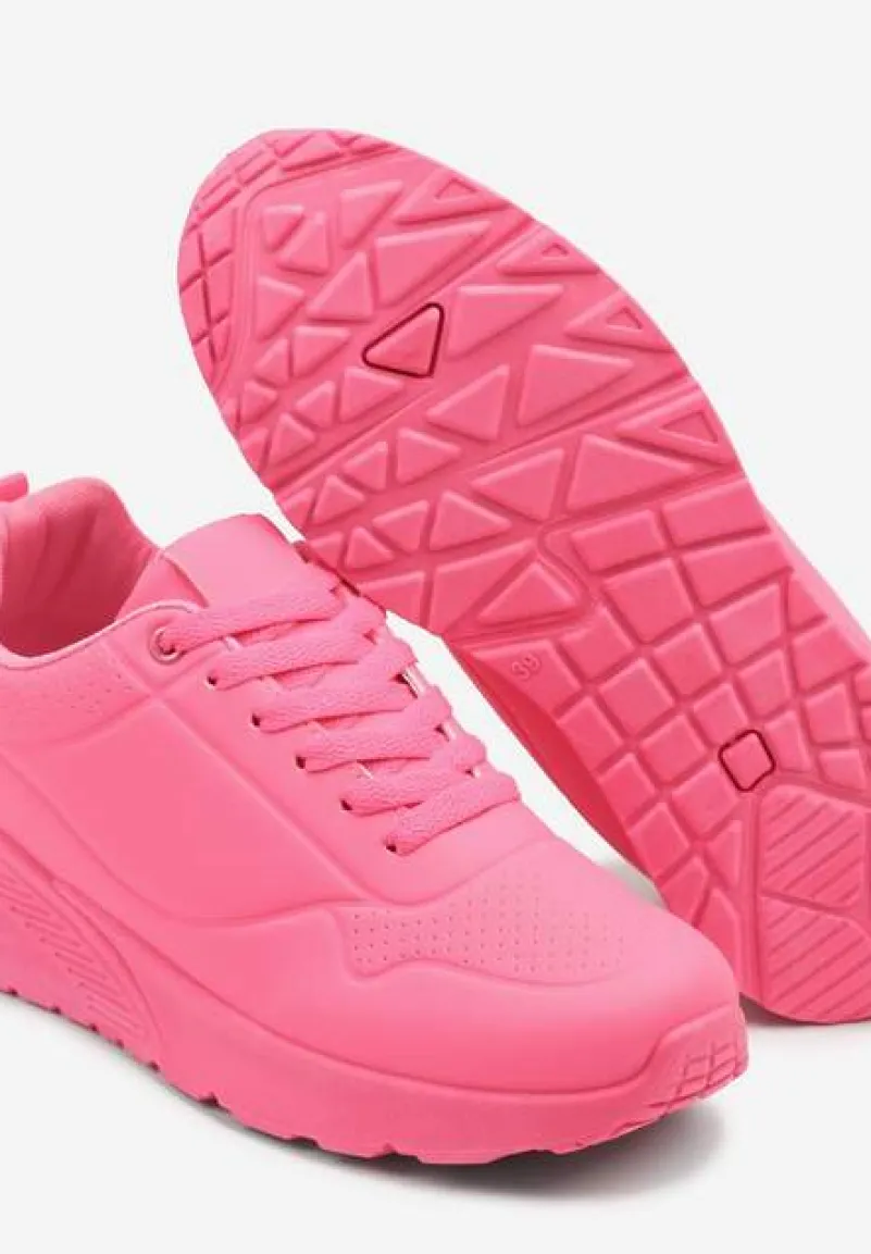 Fuksjowe Sneakersy z Tłoczoną Cholewką Ulithrena