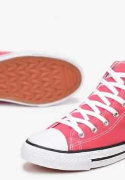 Fuksjowe Trampki na Płaskiej Podeszwie z Lamówką Vinys