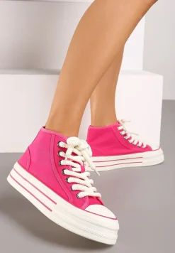 Fuksjowe Trampki na Platformie za Kostkę z Grubymi Sznurowadłami Effime