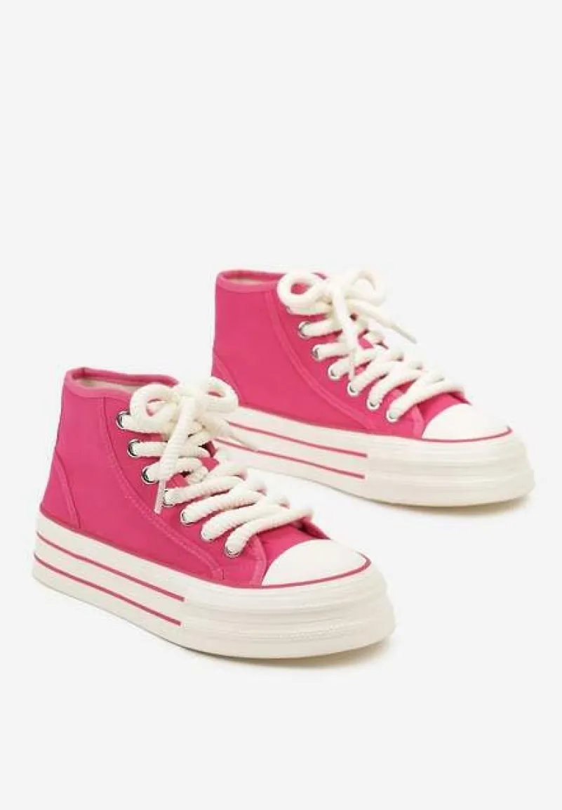 Fuksjowe Trampki na Platformie za Kostkę z Grubymi Sznurowadłami Effime