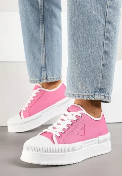 Fuksjowe Trampki na Podwójnej Podeszwie z Ozdobnym Znaczkiem na Cholewce Alivrelia