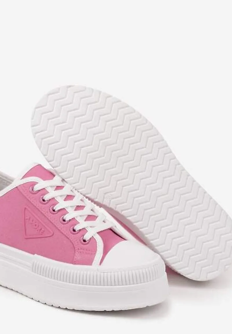 Fuksjowe Trampki na Podwójnej Podeszwie z Ozdobnym Znaczkiem na Cholewce Alivrelia