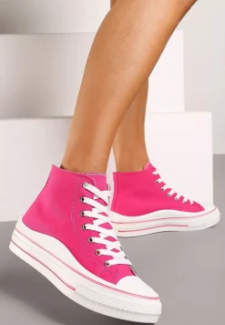 Fuksjowe Trampki z Wysoką Cholewką na Platformie Layun