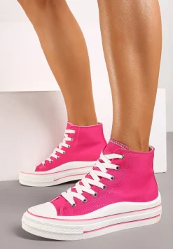 Fuksjowe Trampki z Wysoką Cholewką na Platformie Layun