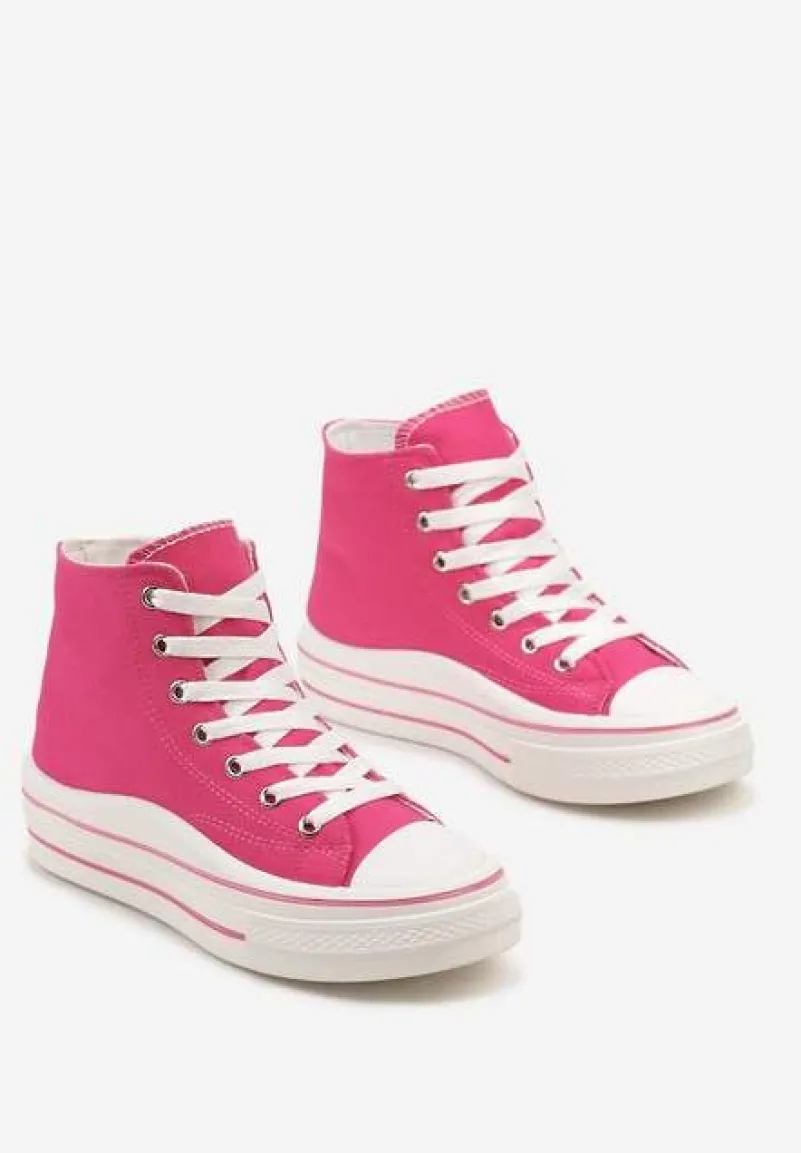 Fuksjowe Trampki z Wysoką Cholewką na Platformie Layun