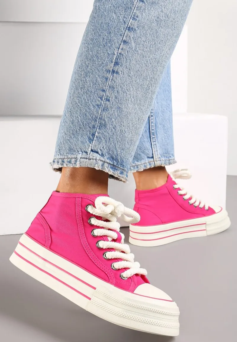 Fuksjowe Trampki za Kostkę na Grubej Podeszwie Lisei