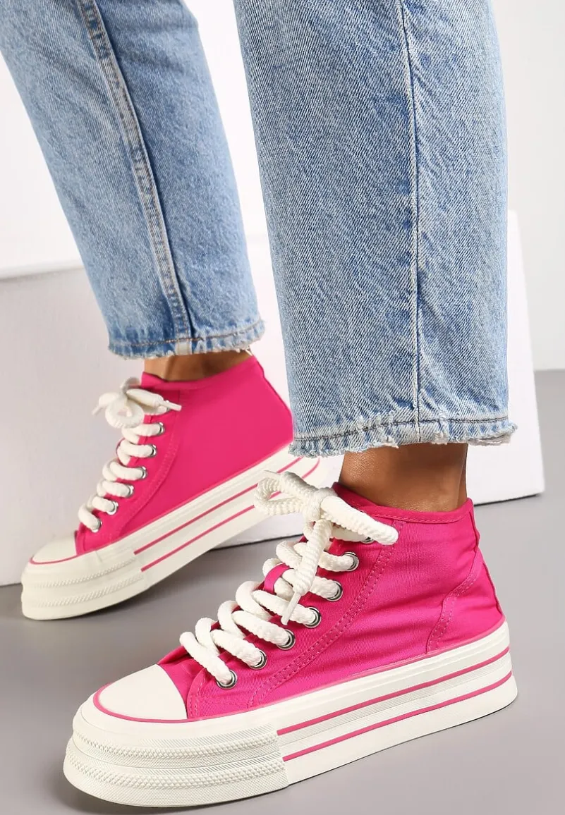 Fuksjowe Trampki za Kostkę na Grubej Podeszwie Lisei