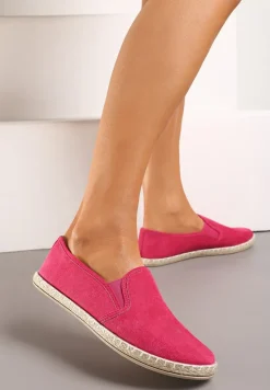 Fuksjowe Wsuwane Tenisówki Espadryle z Plecioną Podeszwą Elladia