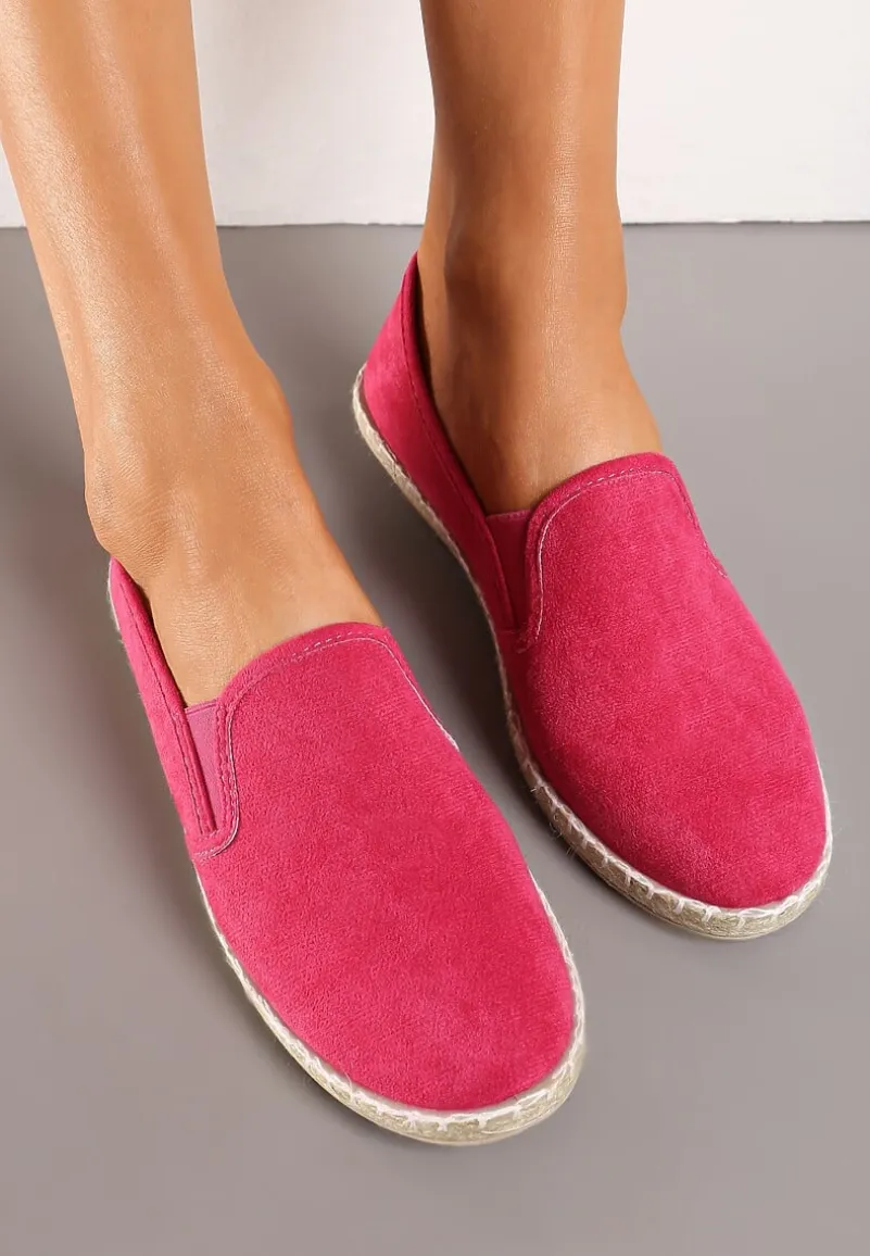 Fuksjowe Wsuwane Tenisówki Espadryle z Plecioną Podeszwą Elladia