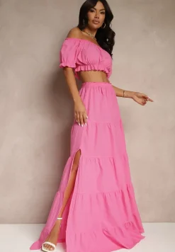 Fuksjowy 2-częściowy Komplet z Wiskozy w Hiszpańskim Stylu Avasa