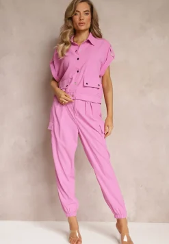 Fuksjowy 2-częściowy Komplet z Bluzką i Spodniami Ezrala