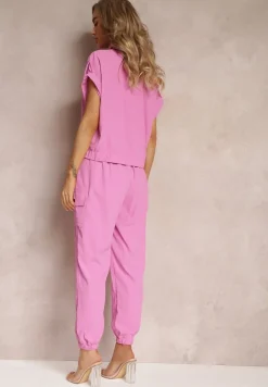 Fuksjowy 2-częściowy Komplet z Bluzką i Spodniami Ezrala