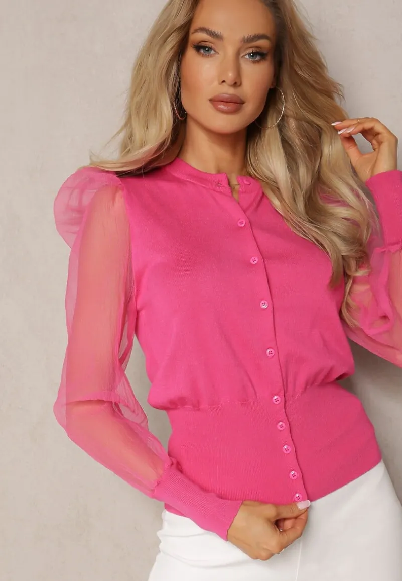 Fuksjowy Kardigan Bluzka Roseanna