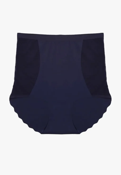 Granatowa Bezszwowa Bielizna modelująca Majtki High Waist Falawena