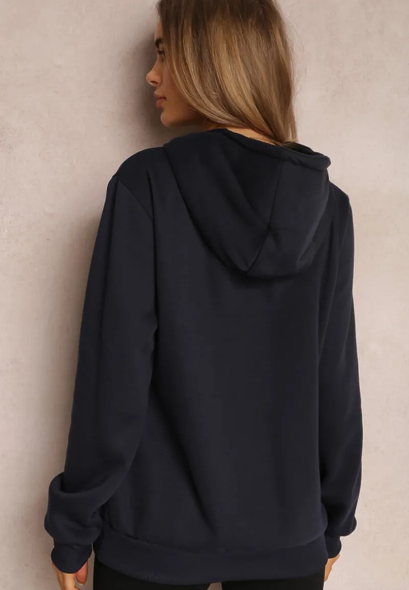 Granatowa Bluza z Kapturem Corbetes
