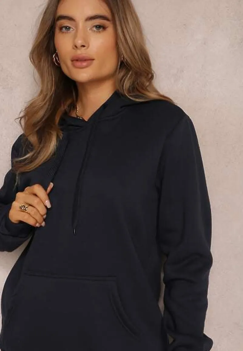 Granatowa Bluza z Kapturem Corbetes