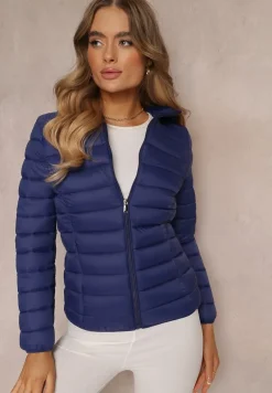 Granatowa Kurtka Pikowana Aldobus