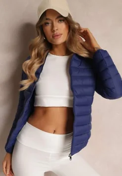 Granatowa Kurtka Pikowana Aldobus