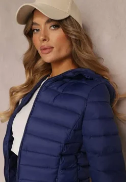 Granatowa Kurtka Pikowana Aldobus