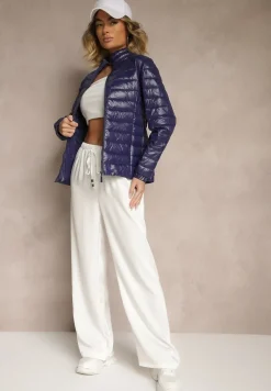 Granatowa Kurtka Pikowana Atia