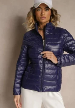 Granatowa Kurtka Pikowana Atia