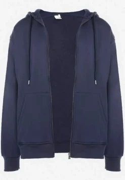 Granatowa Zasuwana Bluza z Kapturem Narmione