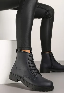 Granatowe Botki Baines