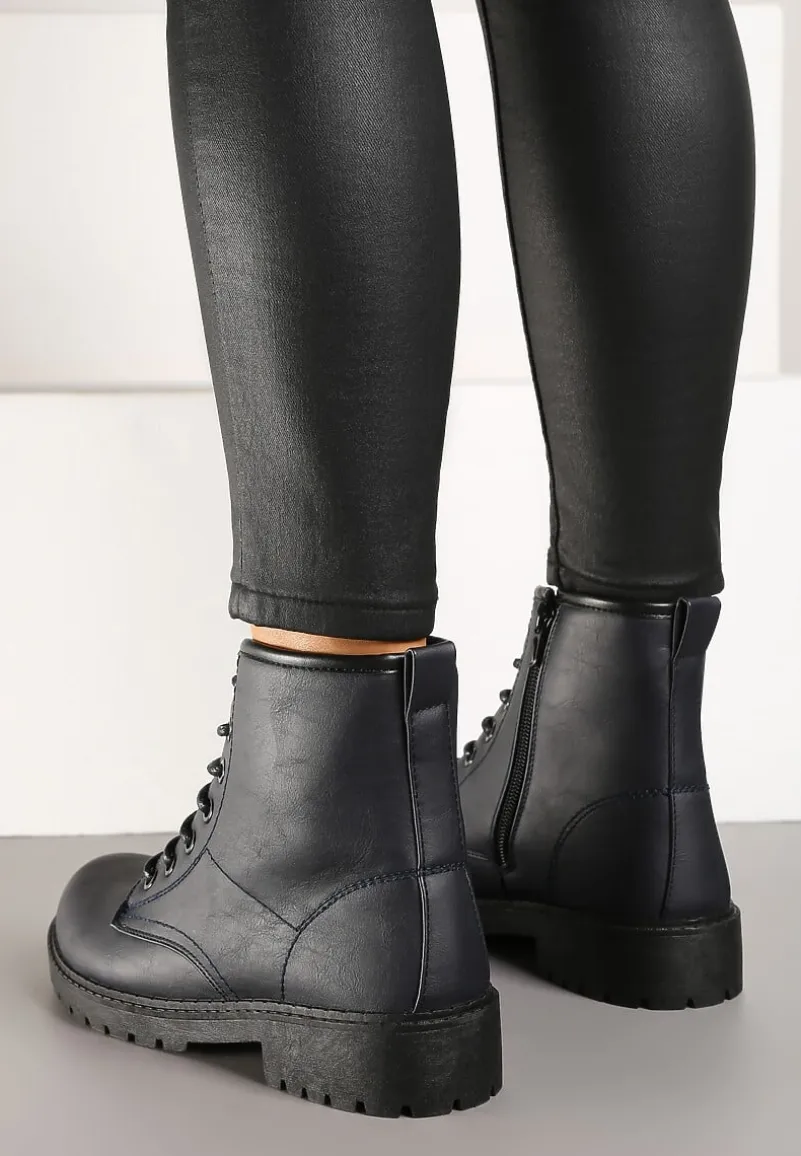 Granatowe Botki Baines