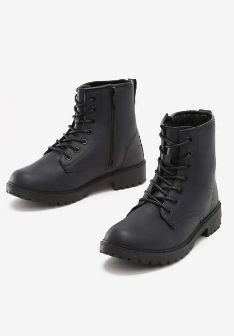 Granatowe Botki Baines