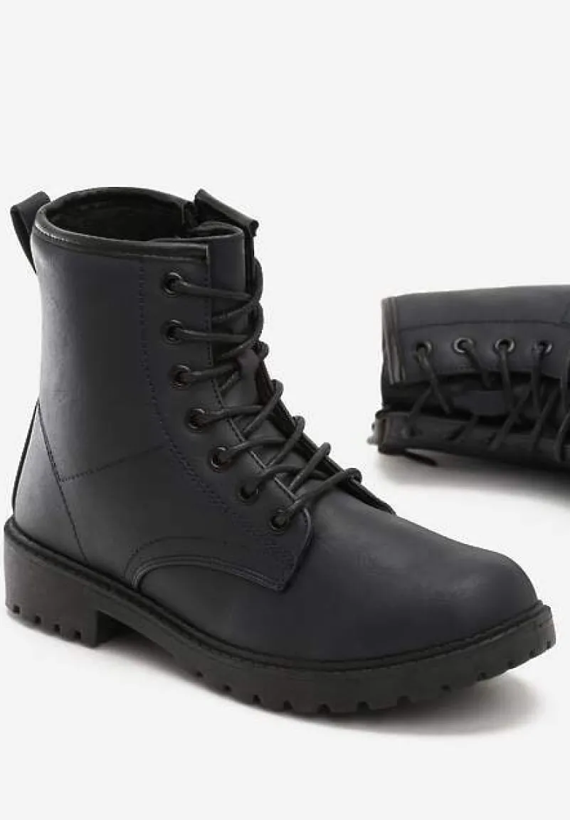 Granatowe Botki Baines