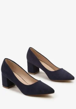 Granatowe Czółenka z Ekozamszu na Niewysokim Słupku Lelalla