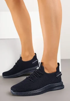 Granatowe Elastyczne Buty Sportowe Sneakersy Nuriane