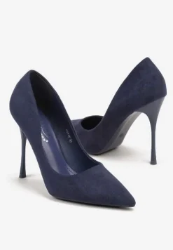 Granatowe Eleganckie Szpilki Telefia