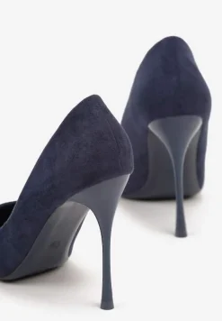 Granatowe Eleganckie Szpilki Telefia