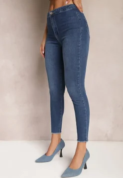 Granatowe Jeansy Skinny High Waist Vivizo