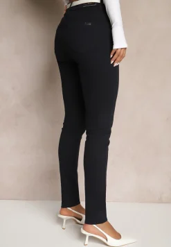 Granatowe Jeansy Slim Fit z Regularnym Stanem Solzedis