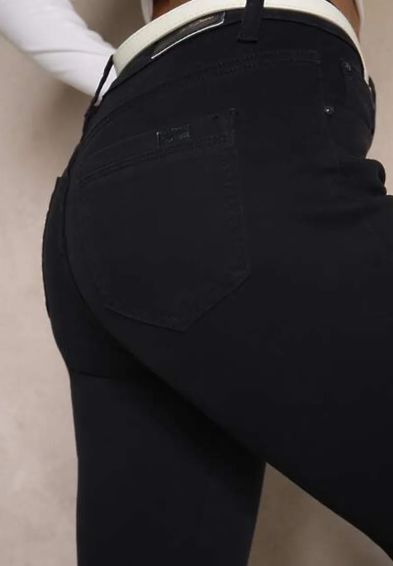 Granatowe Jeansy Slim Fit z Regularnym Stanem Solzedis