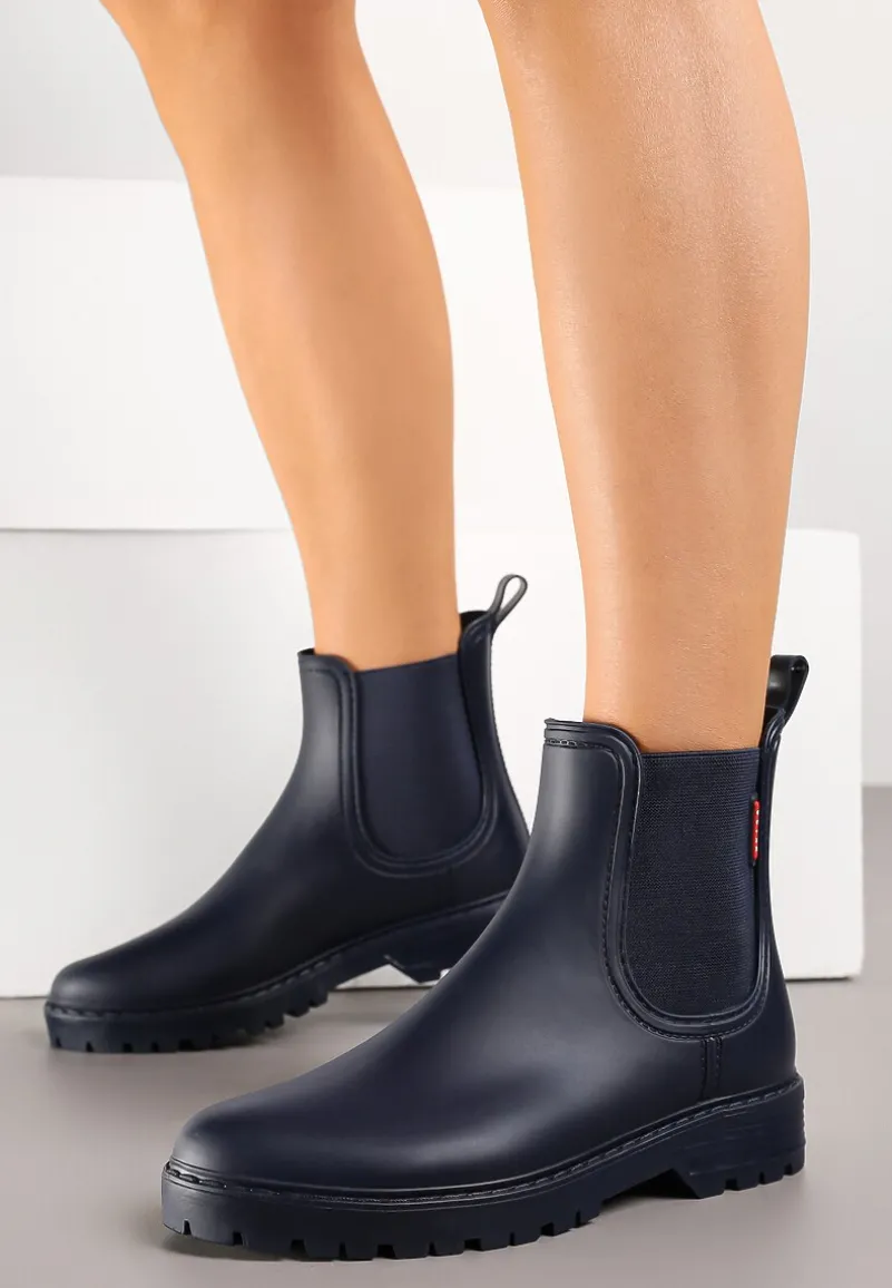 Granatowe Kalosze z Elastycznymi Wstawkami Zanara