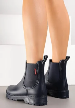 Granatowe Kalosze z Elastycznymi Wstawkami Zanara