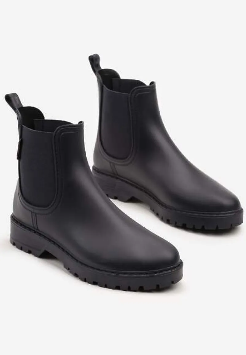 Granatowe Kalosze z Elastycznymi Wstawkami Zanara