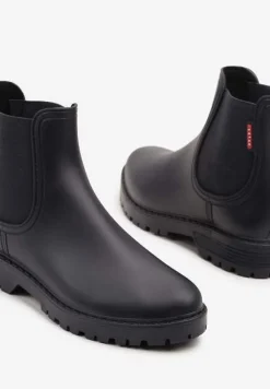 Granatowe Kalosze z Elastycznymi Wstawkami Zanara