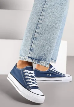 Granatowe Klasyczne Trampki Przed Kostkę Xarosa