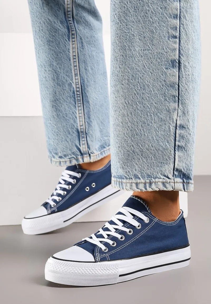 Granatowe Klasyczne Trampki Przed Kostkę Xarosa