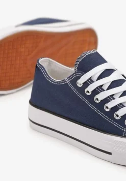 Granatowe Klasyczne Trampki Przed Kostkę Xarosa