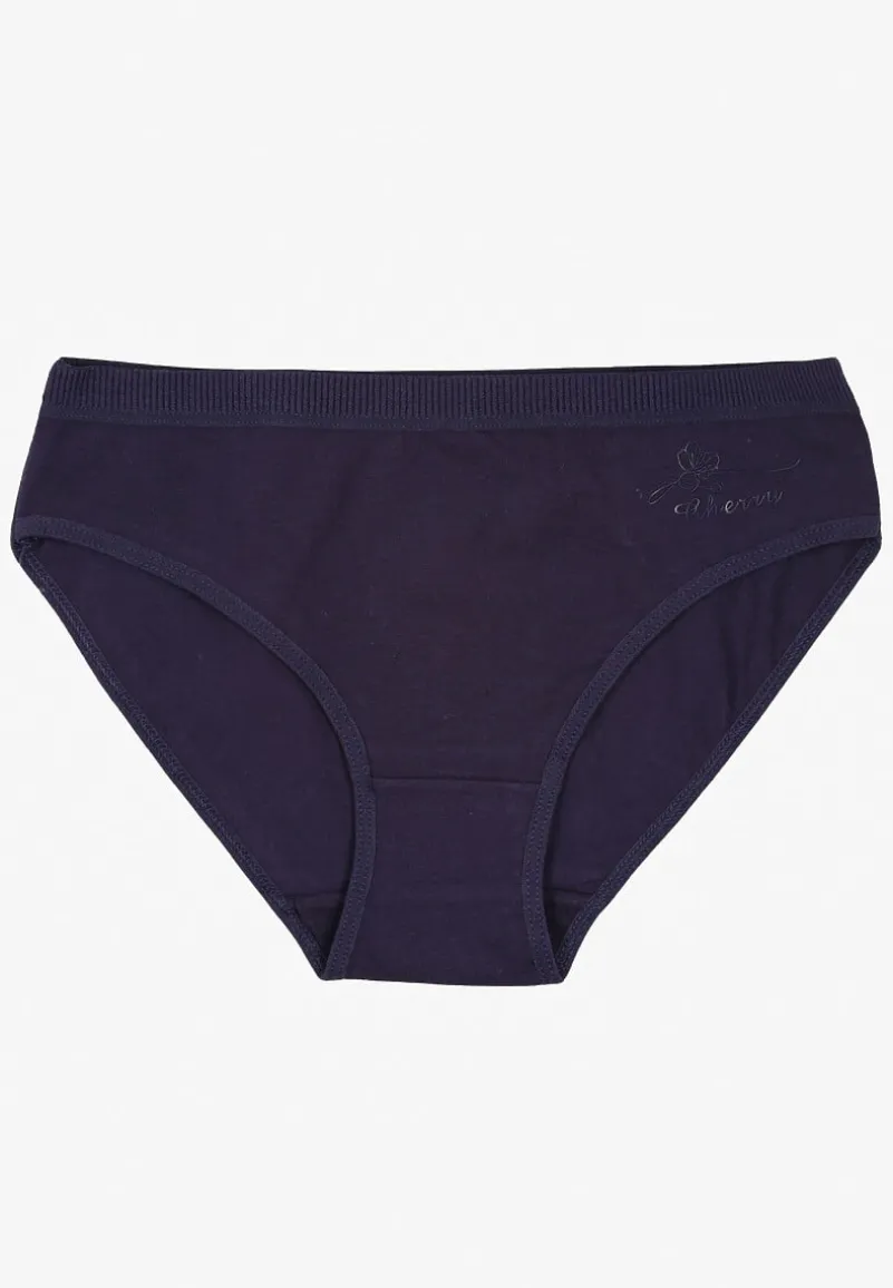 Granatowe Majtki z Bawełny Typu Figi Afitia