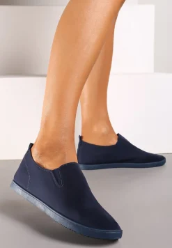 Granatowe Płaskie Tenisówki z Elastyczną Podeszwą Vimeris