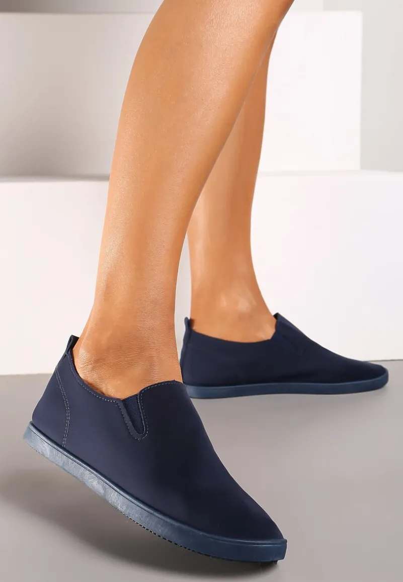 Granatowe Płaskie Tenisówki z Elastyczną Podeszwą Vimeris