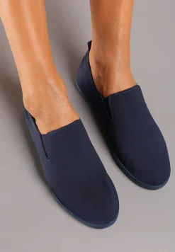 Granatowe Płaskie Tenisówki z Elastyczną Podeszwą Vimeris