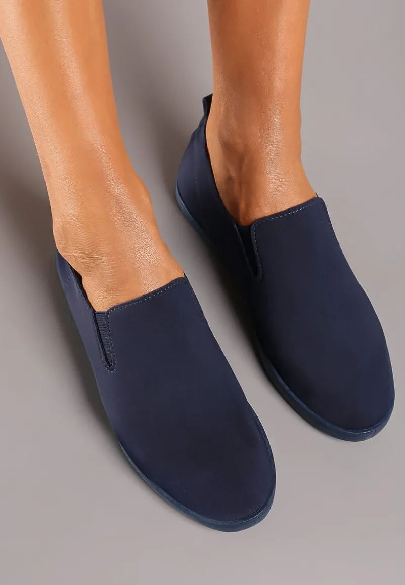 Granatowe Płaskie Tenisówki z Elastyczną Podeszwą Vimeris