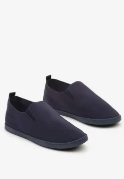 Granatowe Płaskie Tenisówki z Elastyczną Podeszwą Vimeris